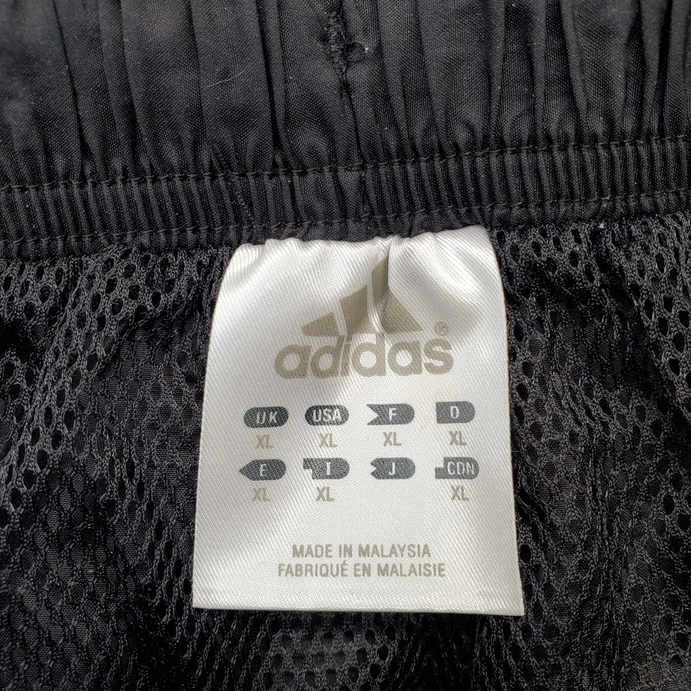 Adidas Track Pants Mens XL Black 3-Stripes Panel Windbreaker Drawstring Waist - Picture 7 of 9